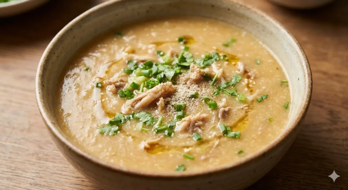 Cháo ếch nấu nhuyễn mịn giúp bé 8-10 tháng dễ nuốt và hấp thu tốt hơn.