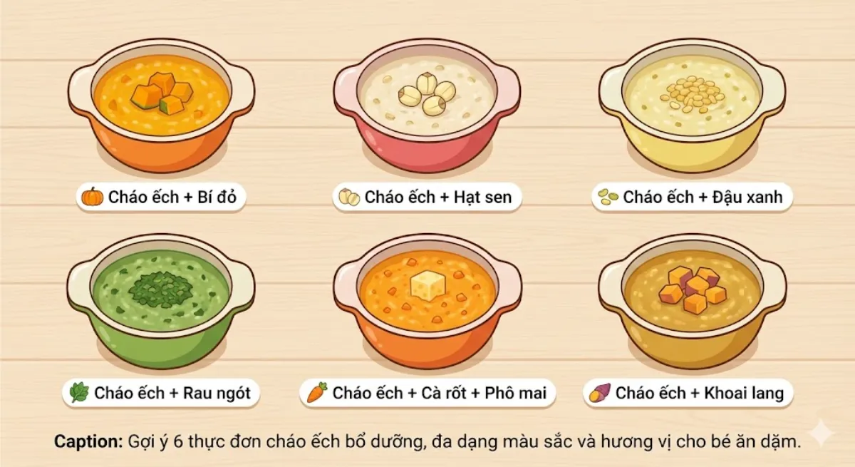 Đổi món liên tục với 6 công thức cháo ếch thơm ngon, không lo bé ngán