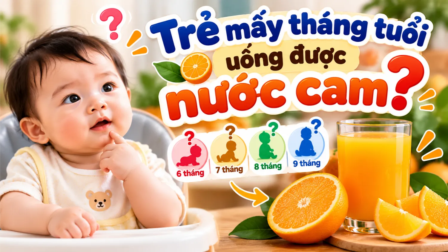 Trẻ mấy tháng tuổi uống được nước cam