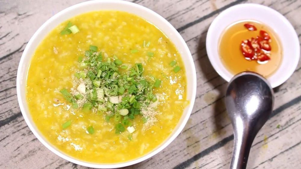 Cháo bí đỏ thịt băm