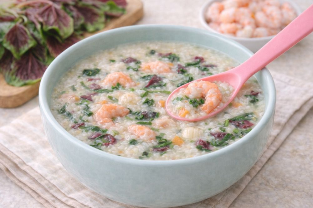 Cháo tôm rau dềnCháo tôm rau dền