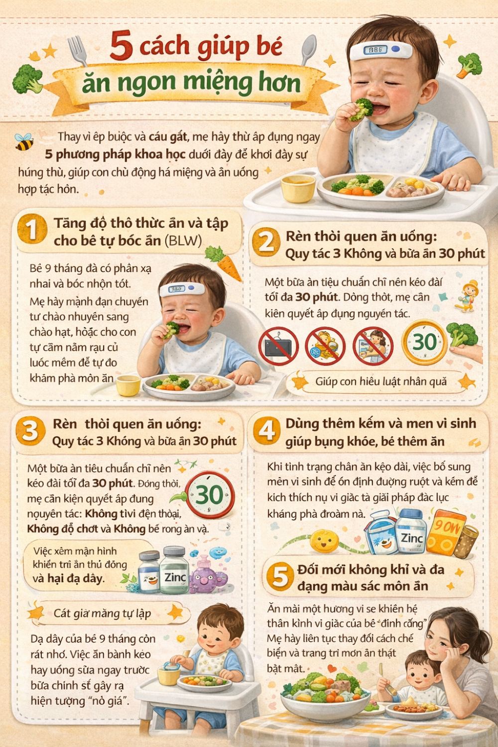 5 cách giúp bé ăn ngon miệng hơn