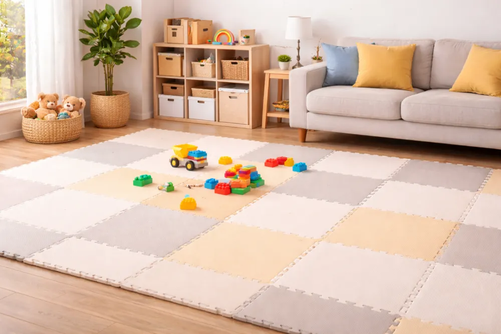 Môi trường rộng rãi, an toàn là yếu tố then chốt giúp bé tự do rèn luyện kỹ năng vận động.