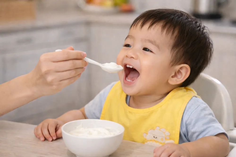 Sữa chua là chế phẩm từ sữa an toàn, hỗ trợ đắc lực cho hệ tiêu hóa của trẻ 9 tháng tuổi.