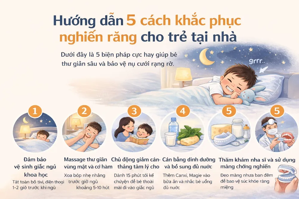 5 cách khắc phục nghiến răng cho trẻ tại nhà