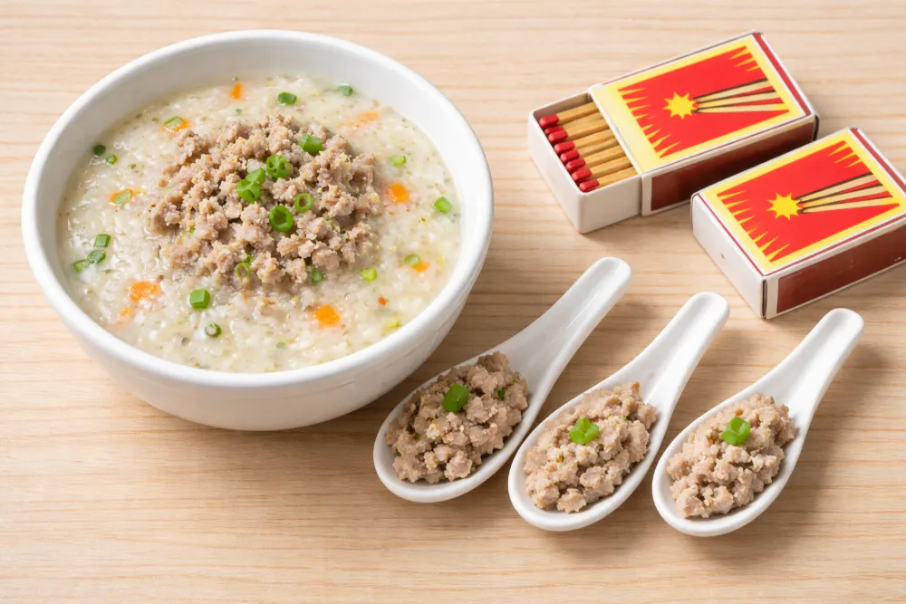 Lượng thịt chuẩn 30-40g tương đương khoảng 2.5 - 3 thìa cà phê thịt băm mẹ nhé.