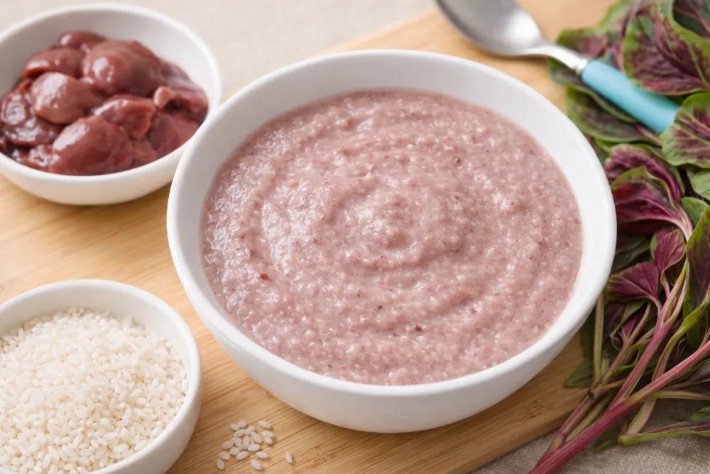 Cháo gan gà rau dền