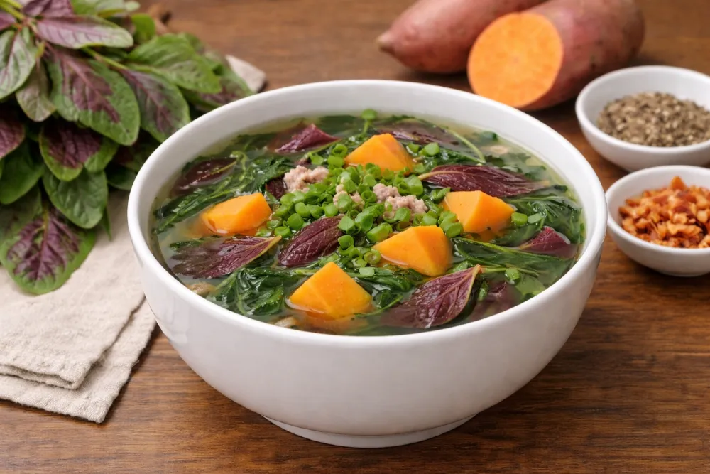 Súp/Cháo rau dền khoai lang