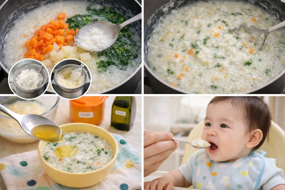 cách nấu cháo lòng trắng trứng cho bé