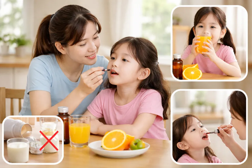 Cách cho bé uống sắt hấp thu tối đa và hết táo bón