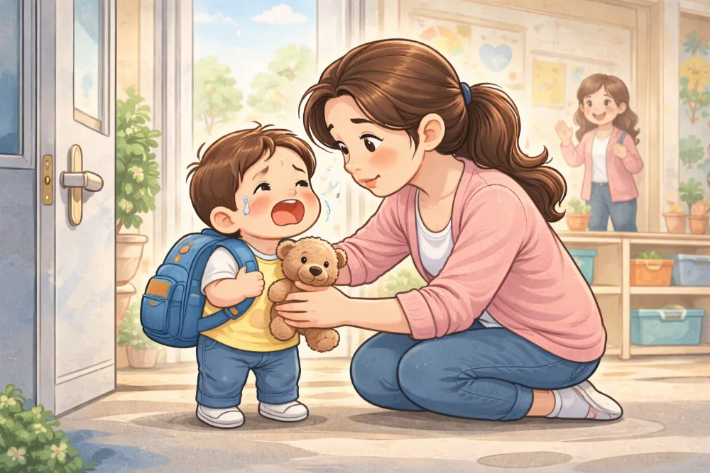 Khủng hoảng tâm lý những ngày đầu là rào cản lớn nhất khi cho trẻ dưới 1 tuổi đi lớp.