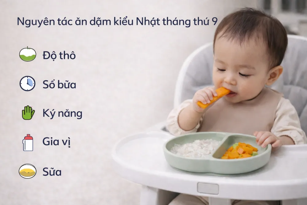 Nguyên tắc ăn dặm kiểu Nhật tháng thứ 9