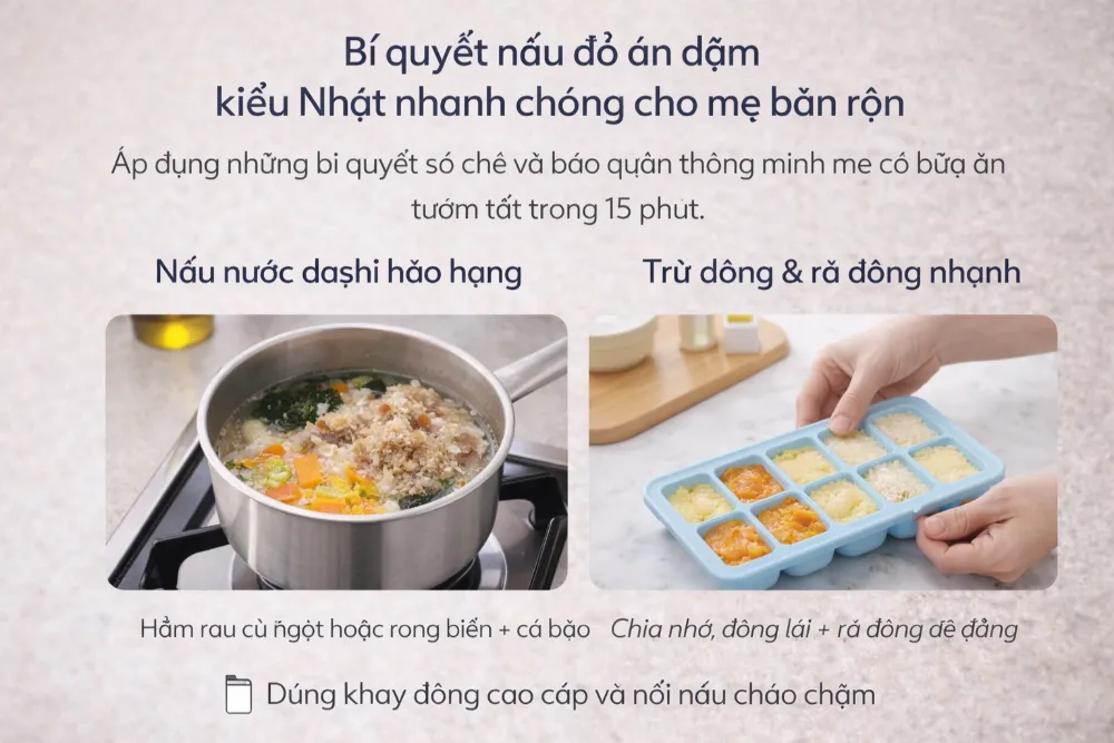 Bí quyết nấu đồ ăn dặm kiểu Nhật nhanh chóng cho mẹ bận rộn