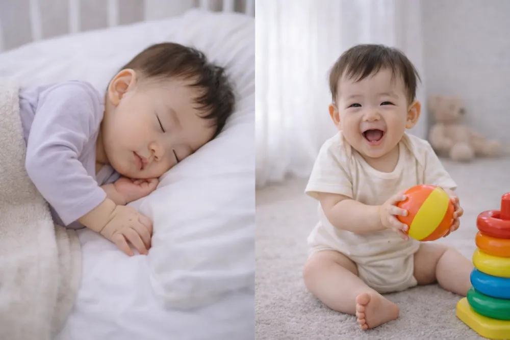 Trẻ ăn ngủ ngon, vận động tốt thì mẹ không cần quá lo lắng chuyện chậm mọc răng.