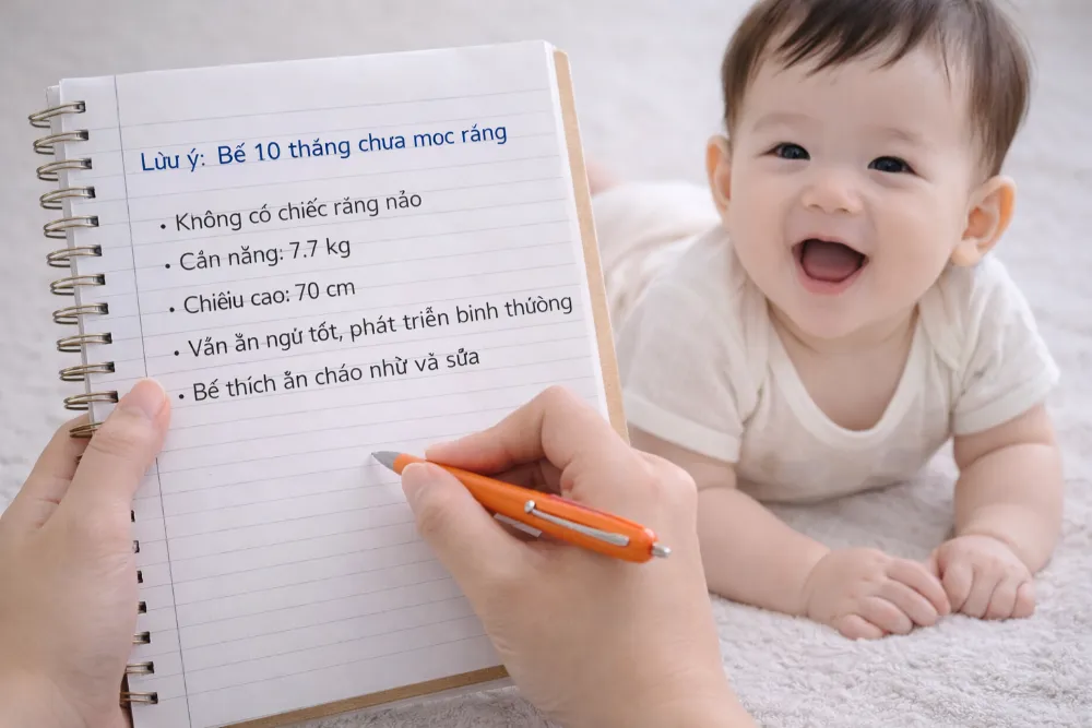 Ghi chép chi tiết tình trạng của bé giúp bác sĩ đánh giá chính xác nguyên nhân chậm mọc răng.