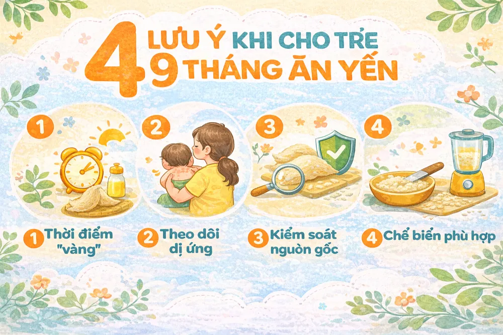 4 Lưu ý khi cho trẻ 9 tháng ăn yến