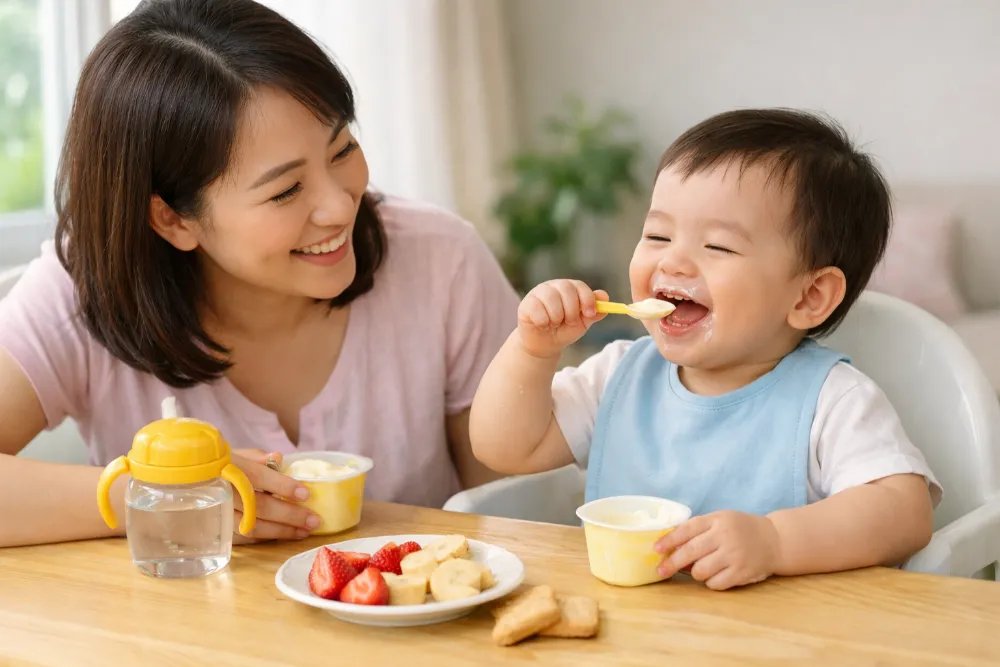 Bữa xế chiều cách bữa chính 2 tiếng là thời điểm tuyệt vời nhất để bé thưởng thức váng sữa