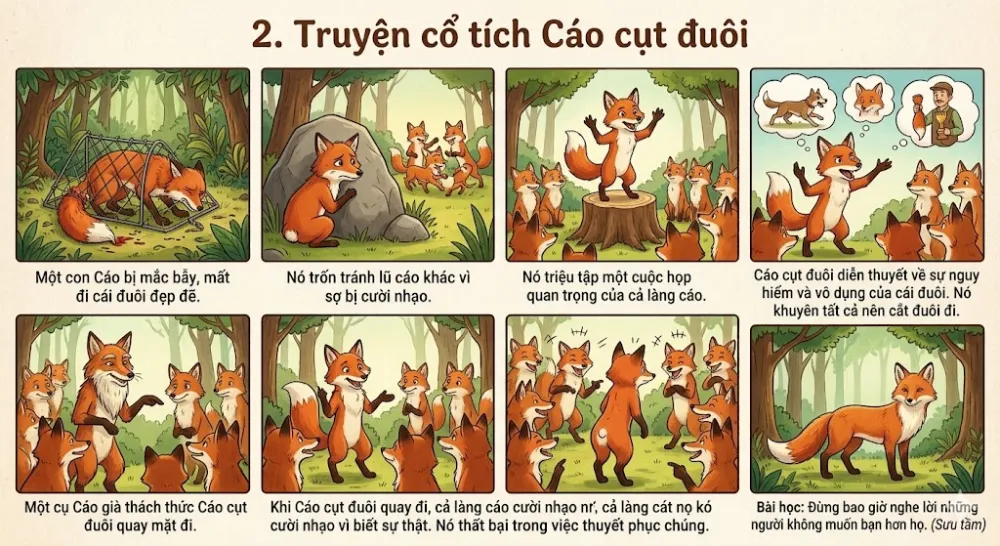 Truyện cổ tích Cáo cụt đuôi
