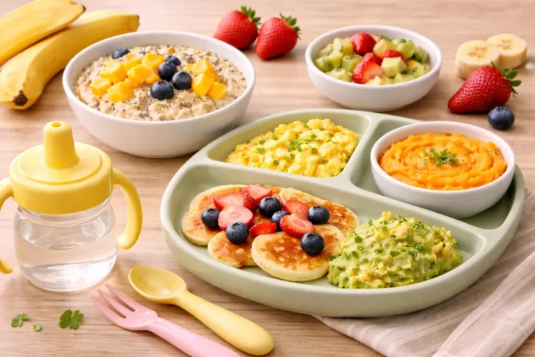 Bữa sáng dinh dưỡng và phù hợp giúp bé khởi đầu ngày mới tràn đầy năng lượng.