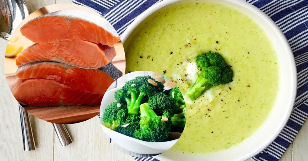 Cháo cá hồi rau xanh