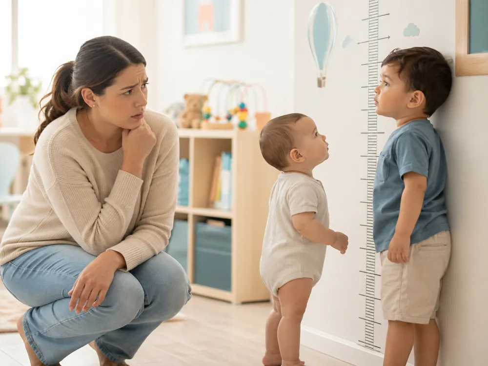 Áp lực so sánh chiều cao của con với trẻ khác là nỗi niềm chung của rất nhiều mẹ bỉm sữa.