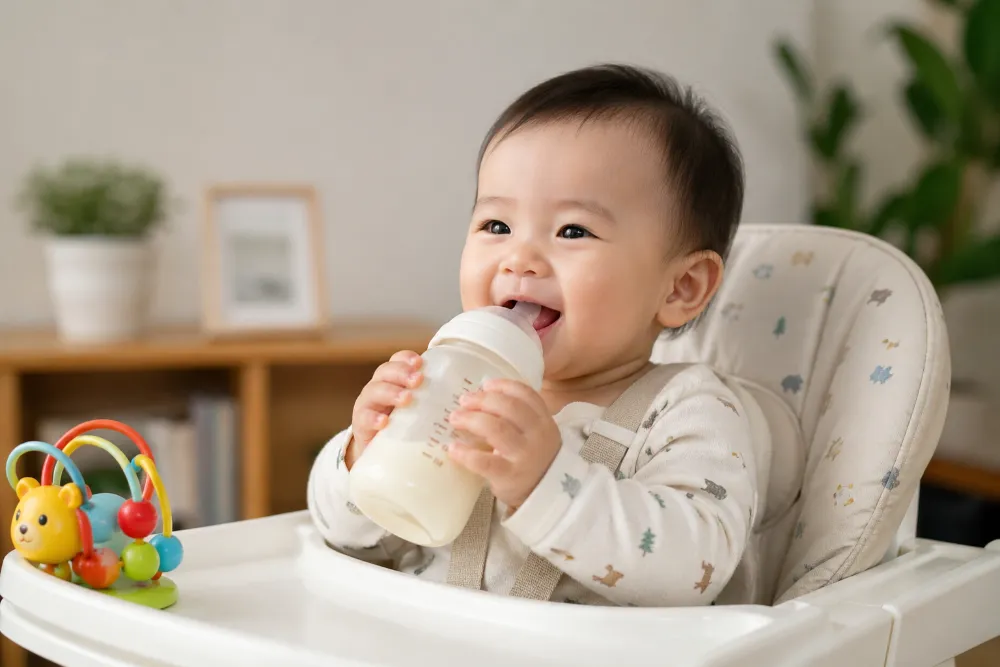 Lượng sữa lý tưởng cho bé 11 tháng dao động từ 500 - 700ml/ngày.