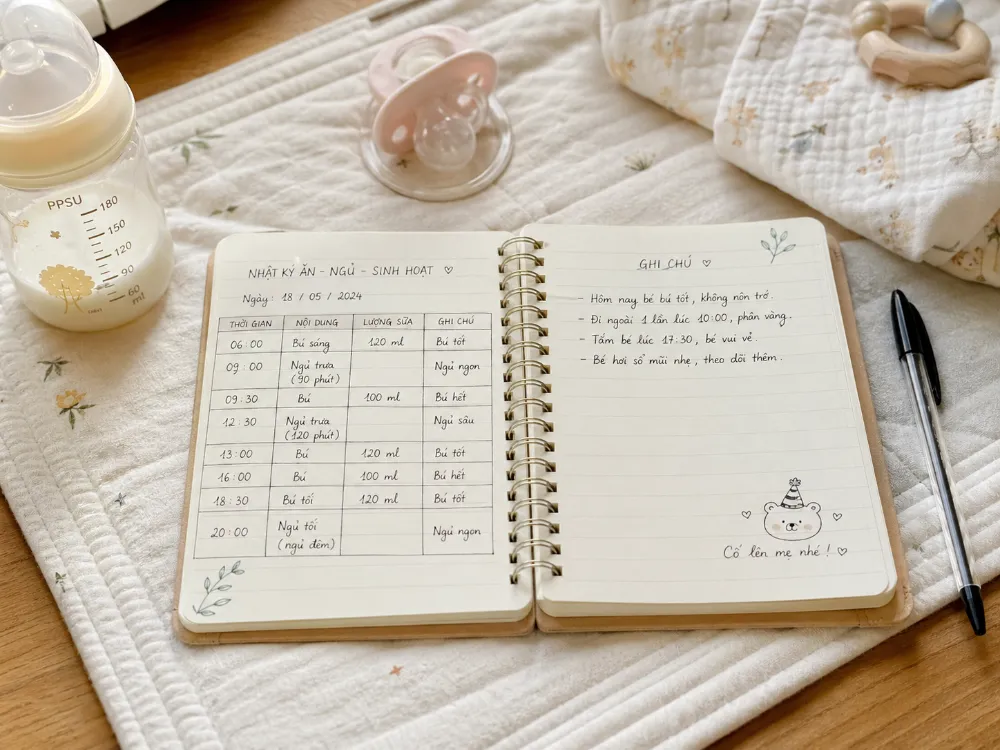 Ghi chép cẩn thận trong vài ngày sẽ giúp mẹ dễ dàng tìm ra "lỗ hổng" trong lịch sinh hoạt.
