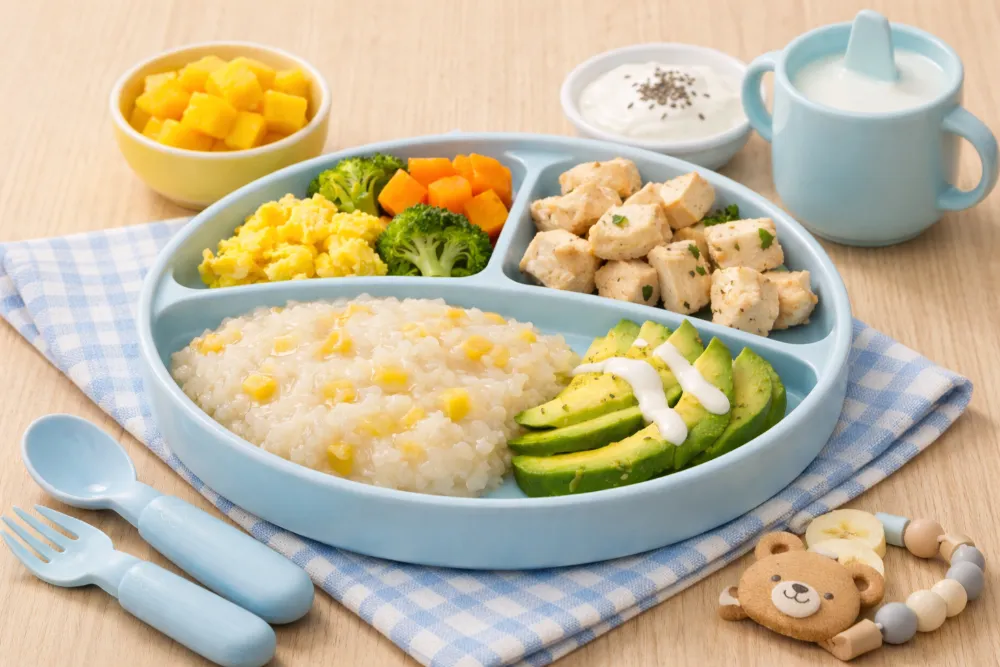 Một bữa sáng hoàn hảo cho bé 10 tháng cần hội tụ đủ tinh bột, đạm, chất xơ và chất béo.