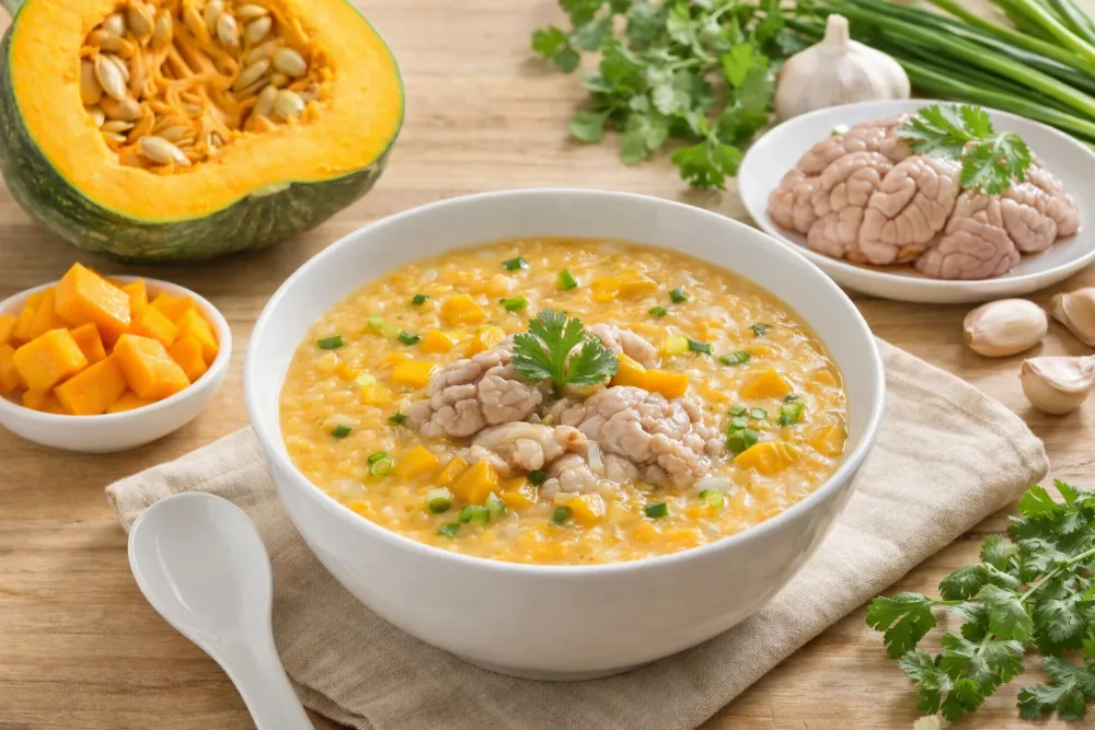 Cháo óc heo bí đỏ