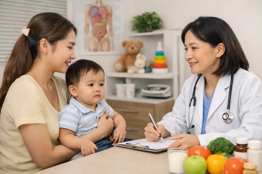 Đưa bé đến gặp bác sĩ dinh dưỡng nếu nhận thấy các dấu hiệu bất thường kéo dài.