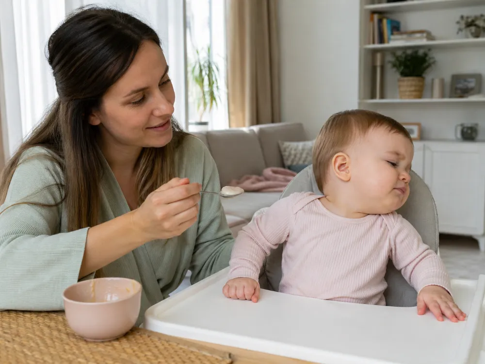 Ép ăn hoặc lịch ăn quá dày đặc là nguyên nhân khiến bé sợ hãi bữa ăn.