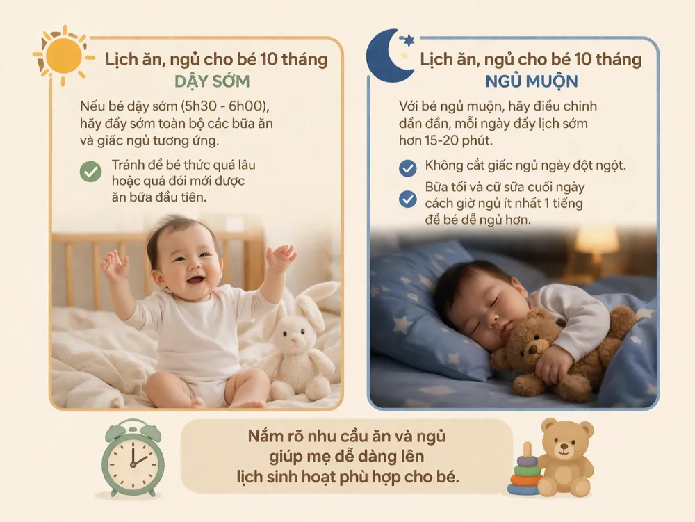 Nắm rõ nhu cầu ăn và ngủ giúp mẹ dễ dàng lên lịch sinh hoạt phù hợp cho bé.