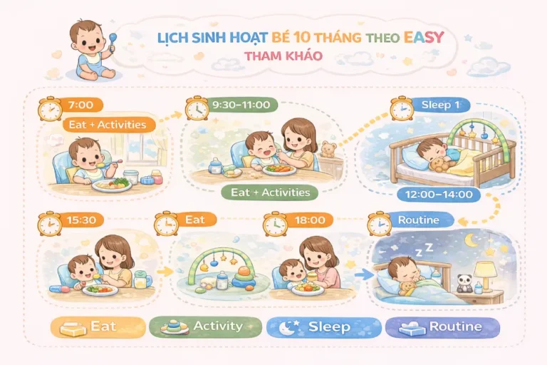 Lịch sinh hoạt bé 10 tháng theo EASY tham khảo
