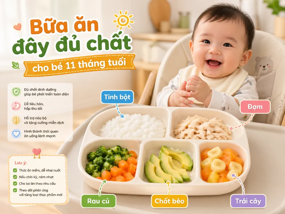 Bé 11 tháng tuổi ăn được những gì