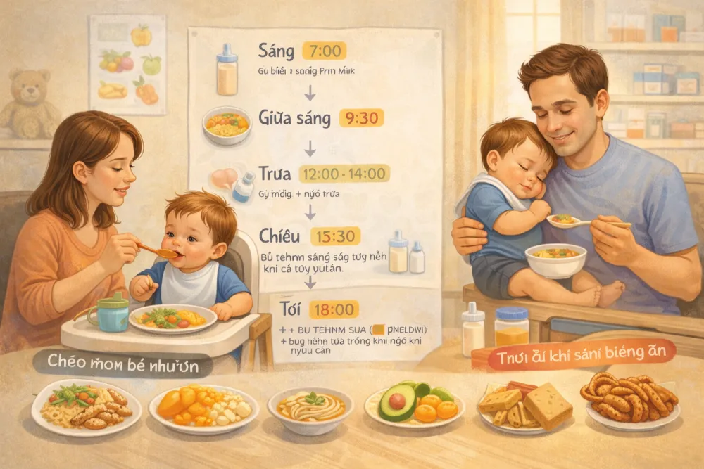 lịch trình gợi ý ba mẹ có thể tham khảo