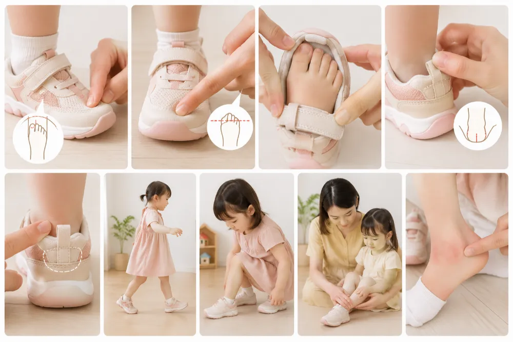 Cách kiểm tra giày có vừa chân bé hay không