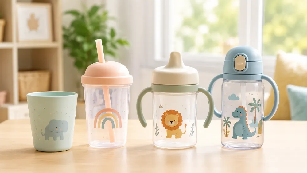 Các loại cốc tập uống, cốc ống hút và cốc thường an toàn cho bé