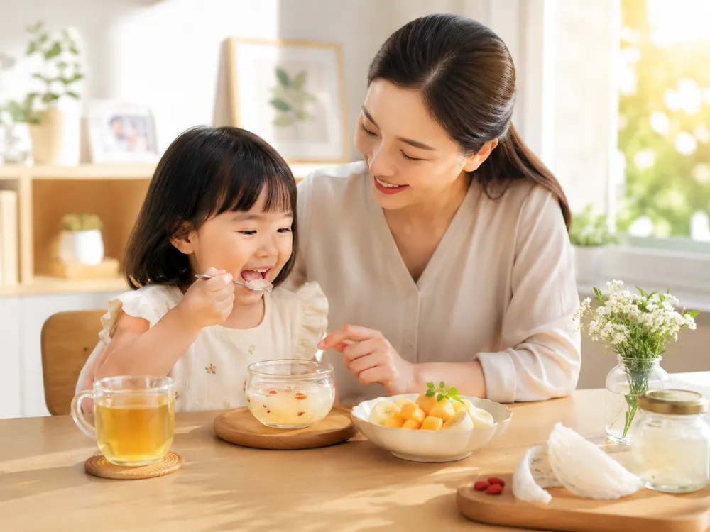 Cho bé ăn yến vào bữa phụ buổi chiều giúp con nạp thêm năng lượng sau khi đi học về.