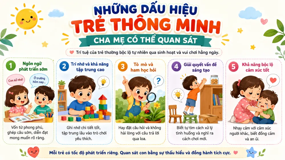 Trẻ thông minh thường có khả năng tập trung cao độ vào những trò chơi đòi hỏi tư duy.