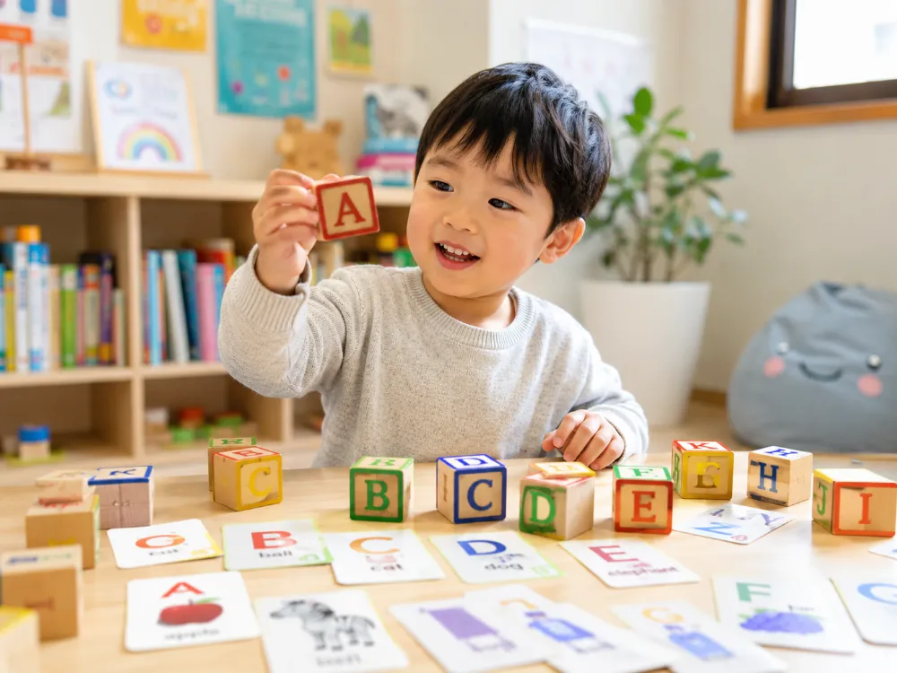 Học chữ thông qua các trò chơi tương tác giúp trẻ tiếp thu tự nhiên, không áp lực.