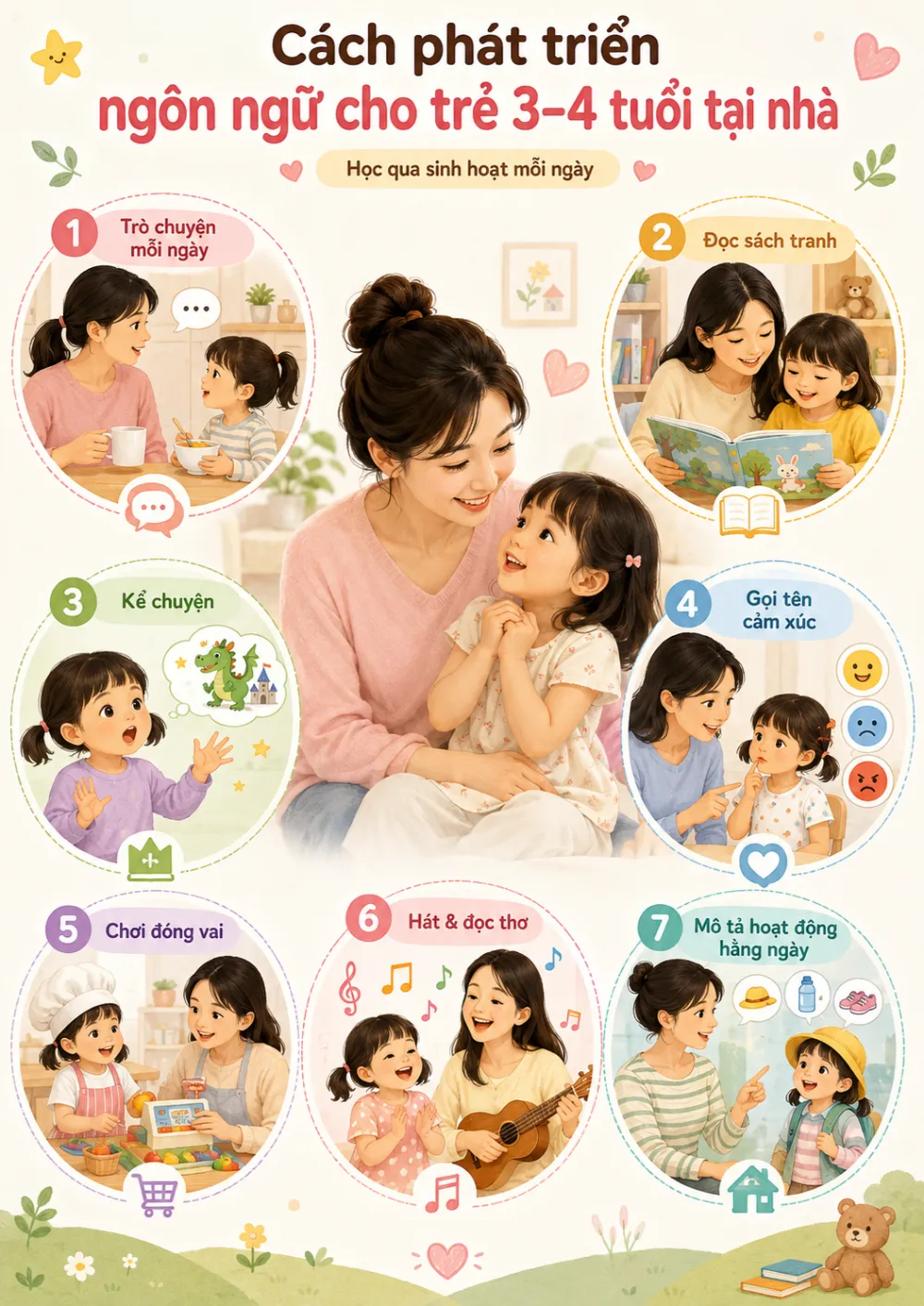 Cách phát triển ngôn ngữ cho trẻ 3 4 tuổi tại nhà