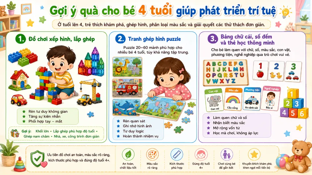 quà cho bé 4 tuổi giúp phát triển trí tuệ