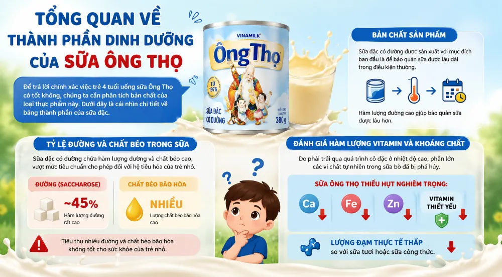 Tổng quan về thành phần dinh dưỡng của sữa Ông Thọ