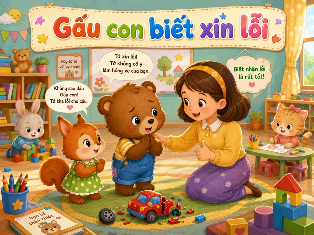 Gấu con biết xin lỗi