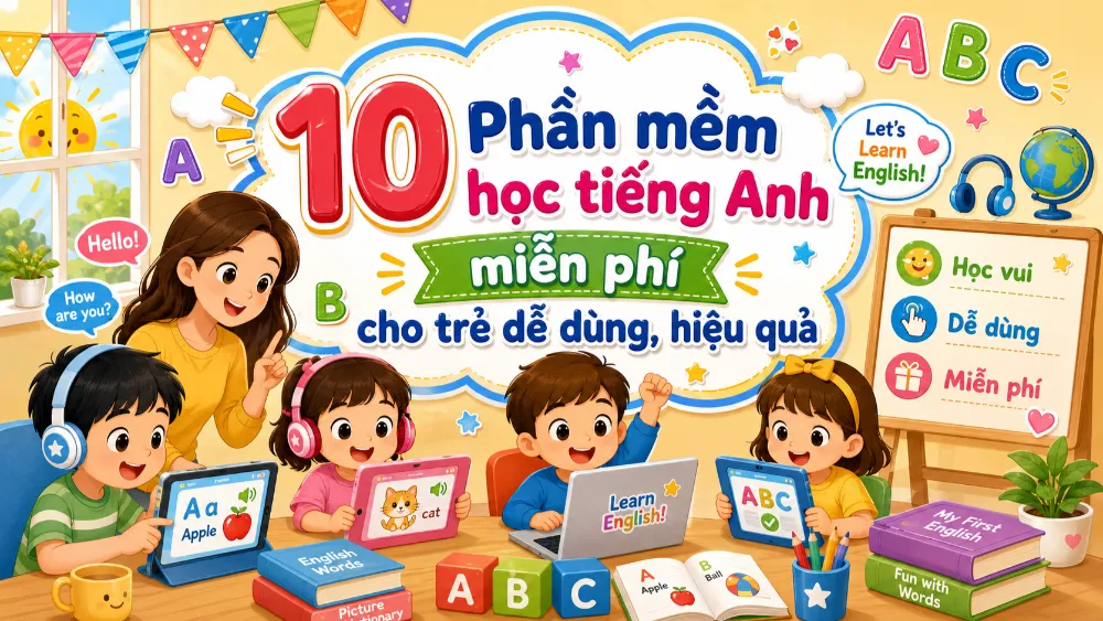 10 Phần mềm học tiếng Anh miễn phí cho trẻ dễ dùng, hiệu quả