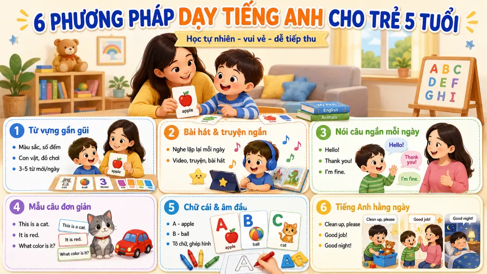 6 Phương pháp dạy tiếng Anh cho trẻ 5 tuổi