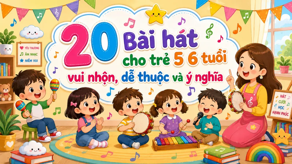20 Bài hát cho trẻ 5 6 tuổi vui nhộn, dễ thuộc và ý nghĩa