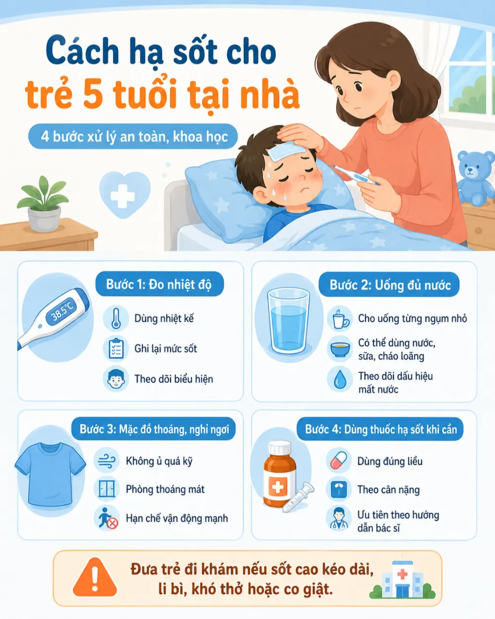 Cách hạ sốt cho trẻ 5 tuổi tại nhà
