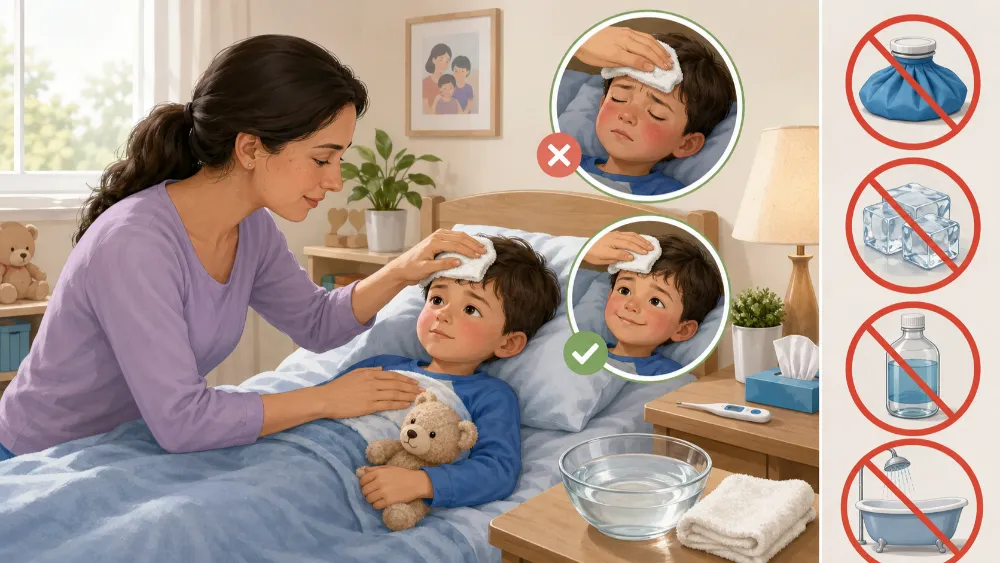 Lau người có thể giúp trẻ dễ chịu hơn trong một số trường hợp