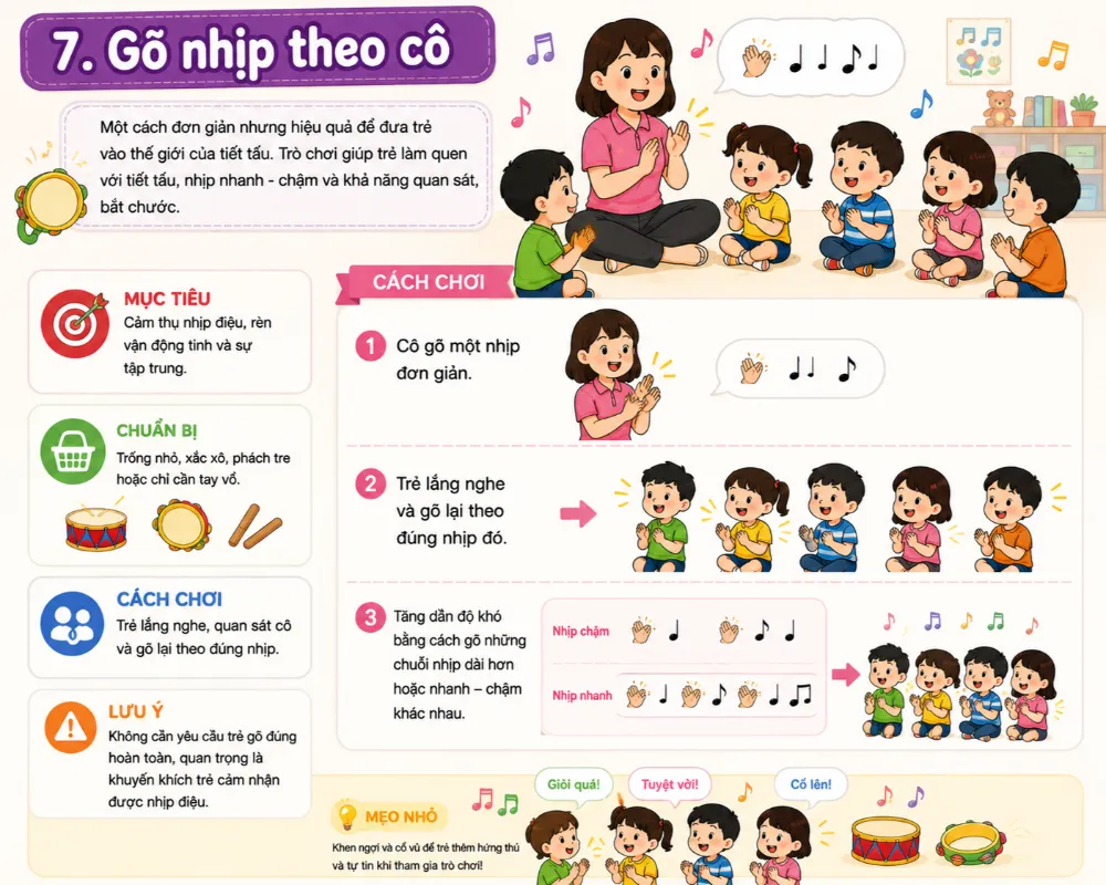 Gõ nhịp theo cô